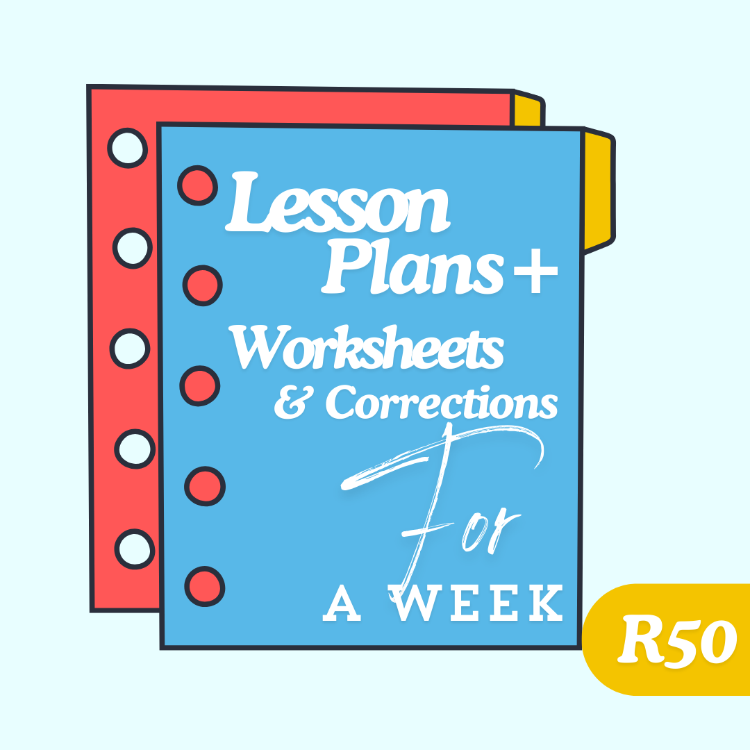 Lesson Plans + Worksheets &amp; Corrections for a week
