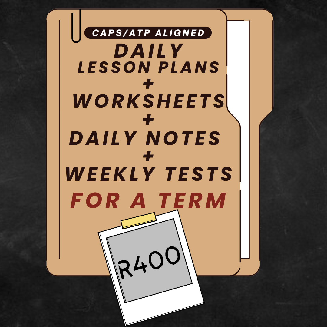 Lesson Plans + Worksheets &amp; Corrections + Weekly Test &amp; Memorandum + Notes for a Term