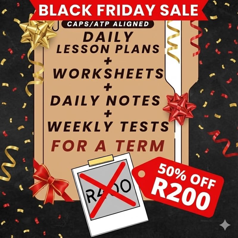 Lesson Plans + Worksheets &amp; Corrections + Weekly Test &amp; Memorandum + Notes for a Term