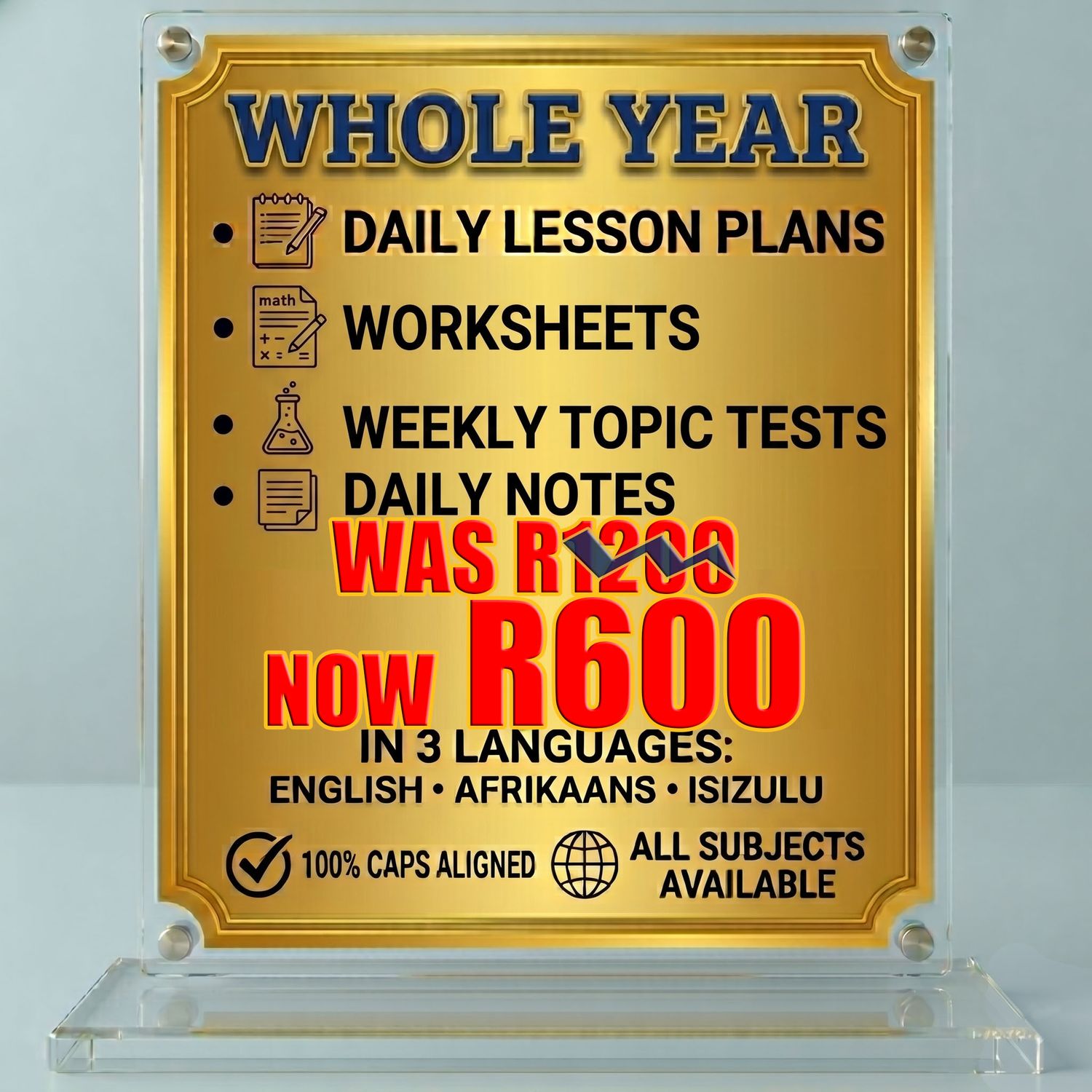 Lesson Plans + Worksheets &amp; Corrections + Weekly Test &amp; Memorandum + Notes for a Year