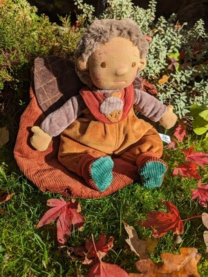 Acorn, a 13 inch waldorf inspired soft doll