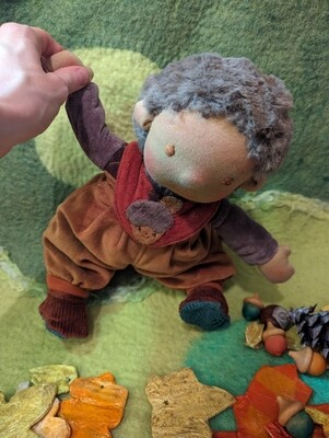 Acorn, a 13 inch waldorf inspired soft doll