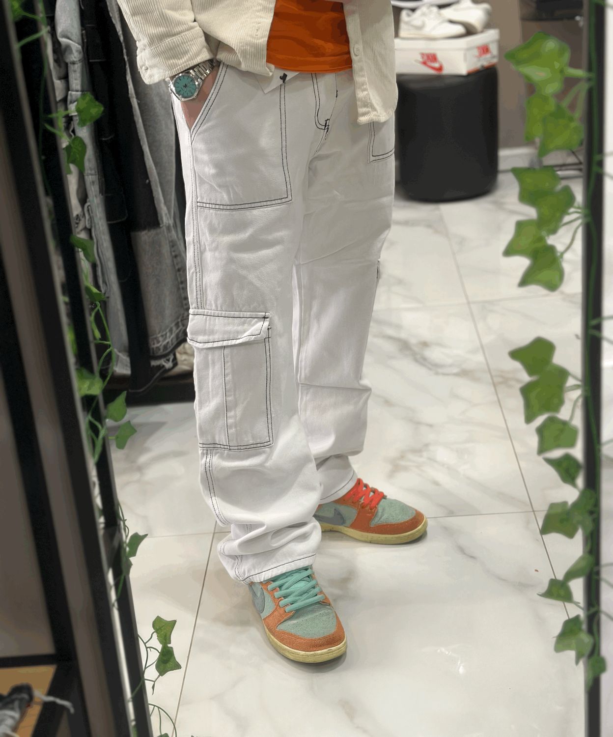 Jeans Cargo bianchi