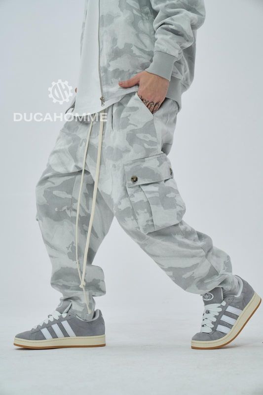 pantalone cargo Duca Homme grigio chiaro limited edition