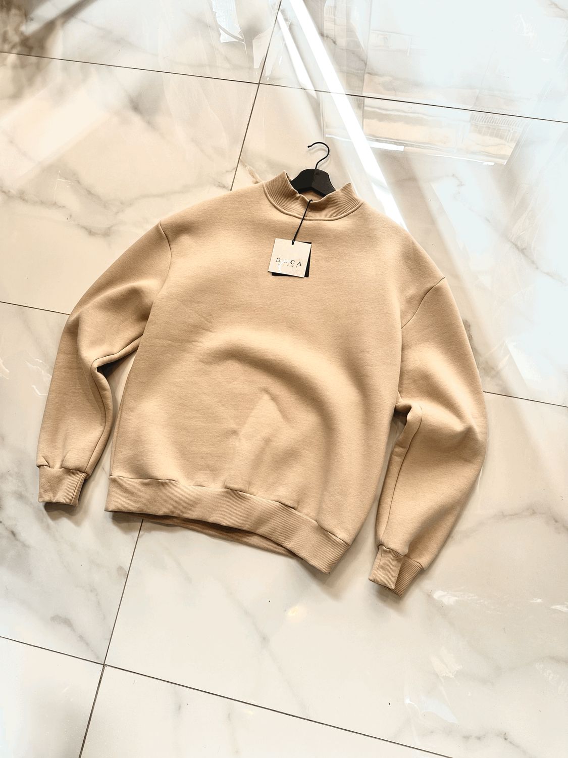 Felpa girocollo oversize Duca Homme Beige