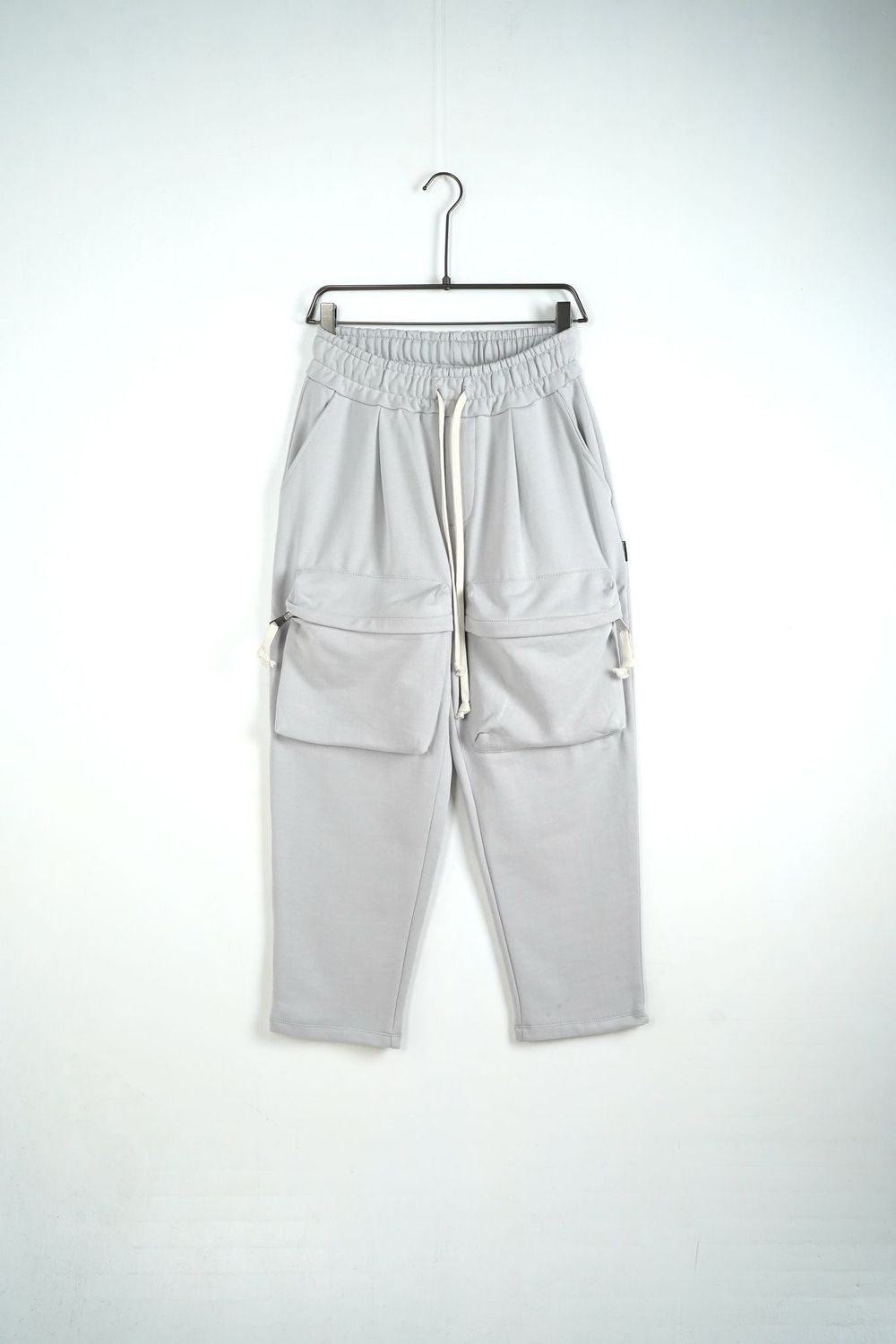Pantalone tuta di cotone fondo largo con tasconi frontali grigio Duca Homme
