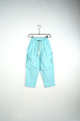 Pantalone tuta di cotone fondo largo con tasconi Turchese Duca Homme
