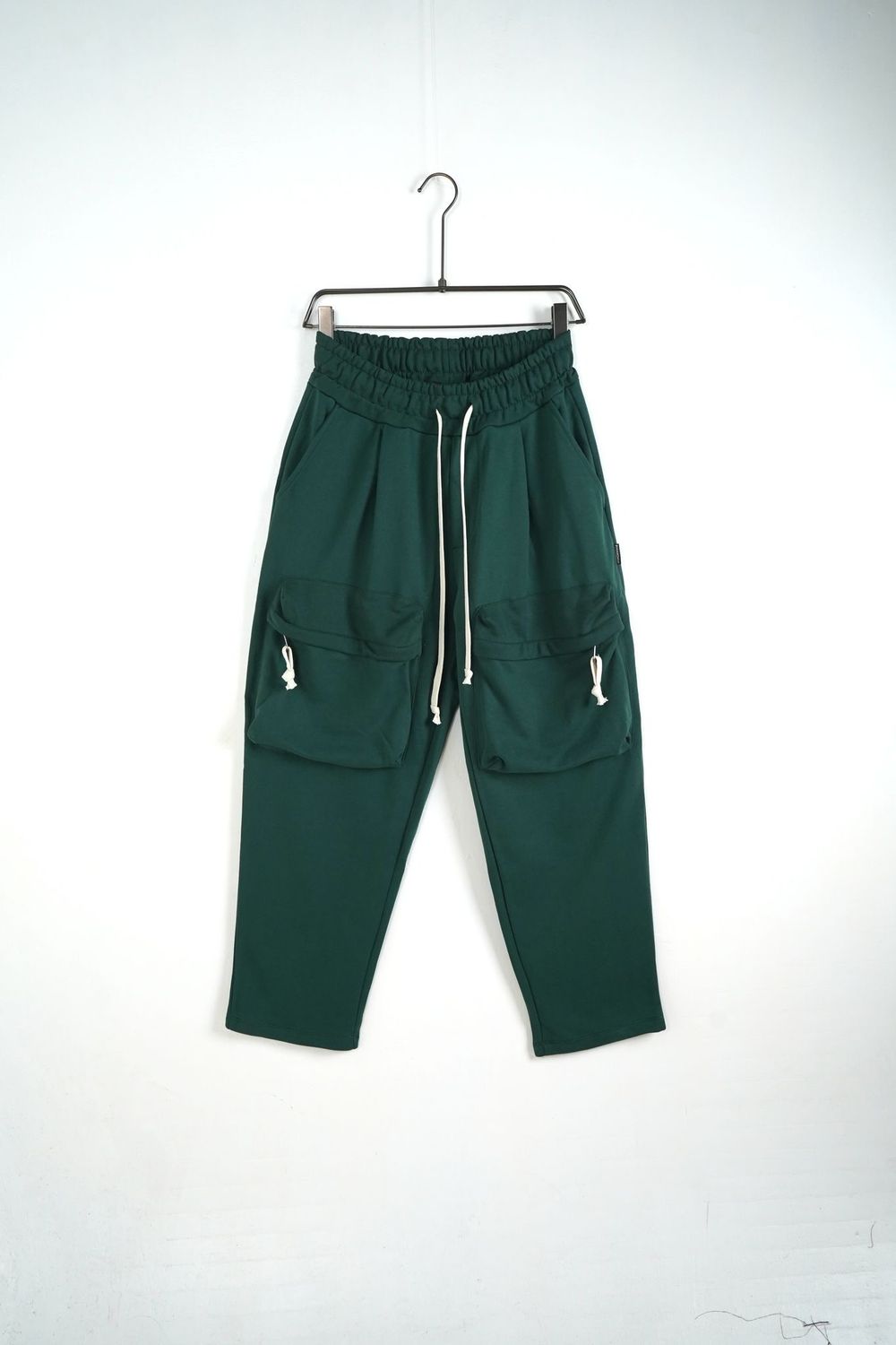 Pantalone tuta di cotone fondo largo con tasconi frontali Verde Gucci Duca Homme