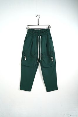 Pantalone tuta di cotone fondo largo con tasconi frontali Verde Gucci Duca Homme