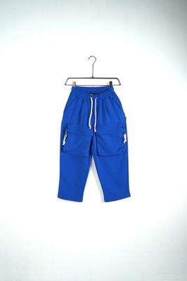 Pantalone tuta di cotone fondo largo con tasconi Blu Royal Duca Homme