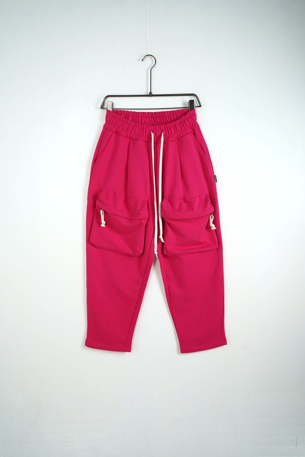 Pantalone tuta di cotone fondo largo con tasconi frontali Fucsia Duca Homme
