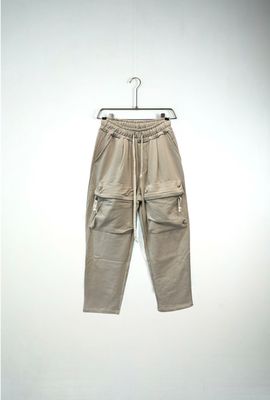 Pantalone tuta di cotone fondo largo con tasconi frontali Beige Duca Homme