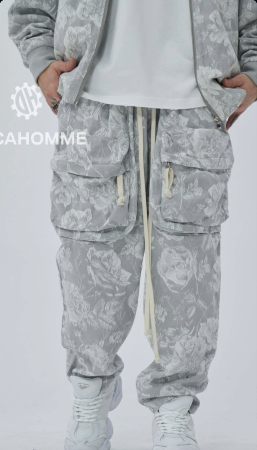 Completo Sartoriale LIMITED fantasia &quot;rose&quot; grigio chiaro