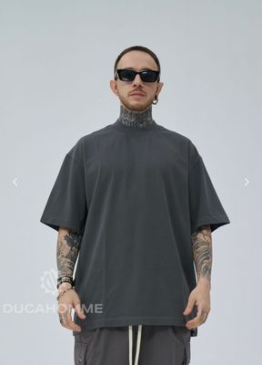 T-shirt premium Duca Homme Grigio piombo Collo alto