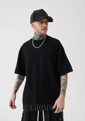 T-shirt premium Nera Collo Alto