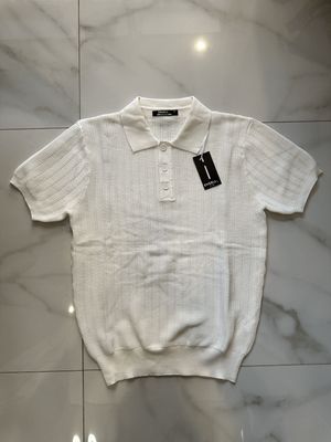 T-shirt Polo Over Ricamata premium quality Bianca