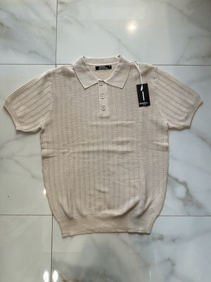 T-shirt Polo Over Ricamata premium quality Beige