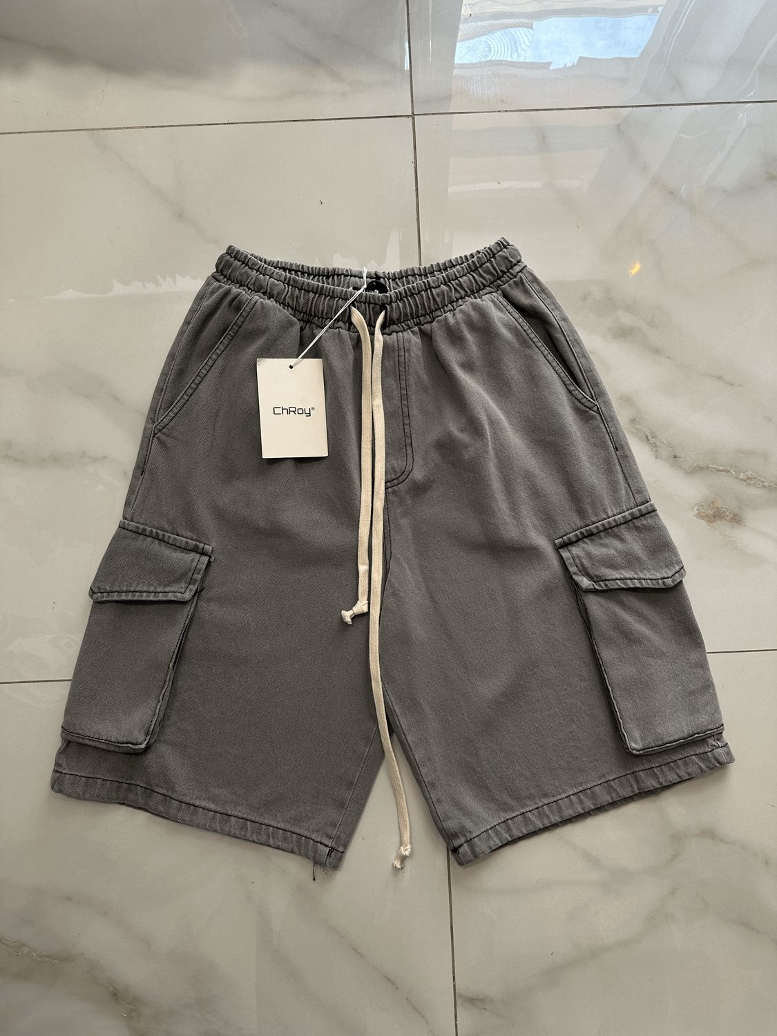Pantaloncini Jeans denim cargo con tasconi