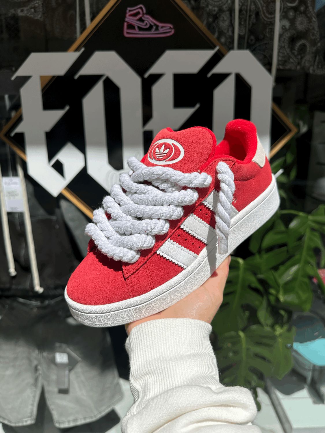 Adidas Campus 00&#39;s J &#39;Betsca&#39; custom rope laces