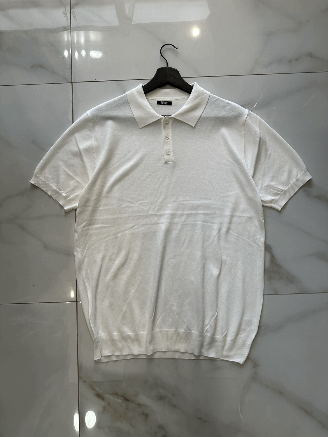 T-shirt Polo in filo regular fit  Bianca