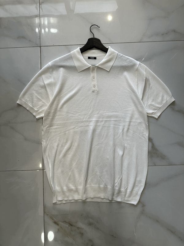 T-shirt Polo in filo regular fit  Bianca