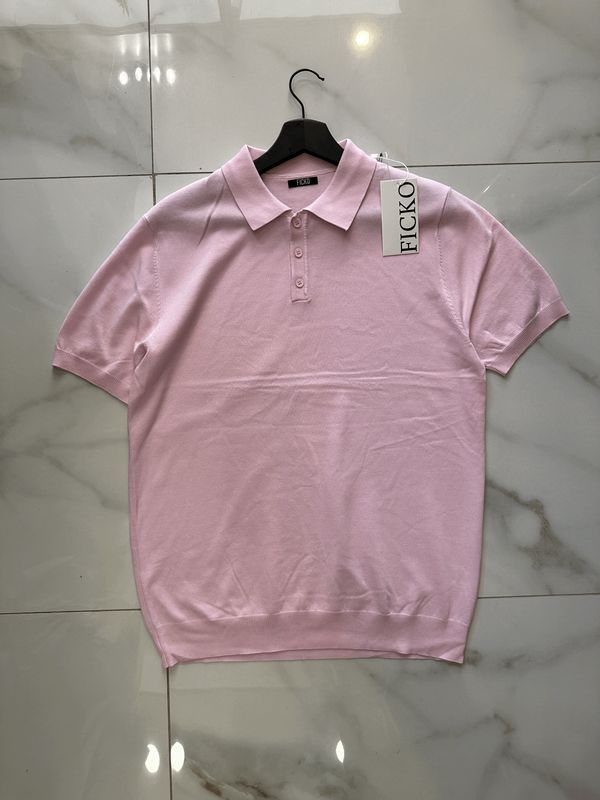 T-shirt Polo in filo regular fit  Rosa