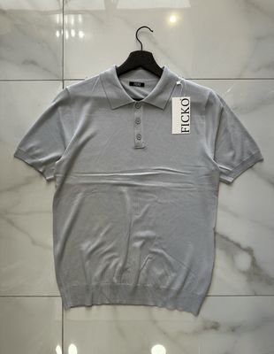 T-shirt Polo in filo regular fit grigia