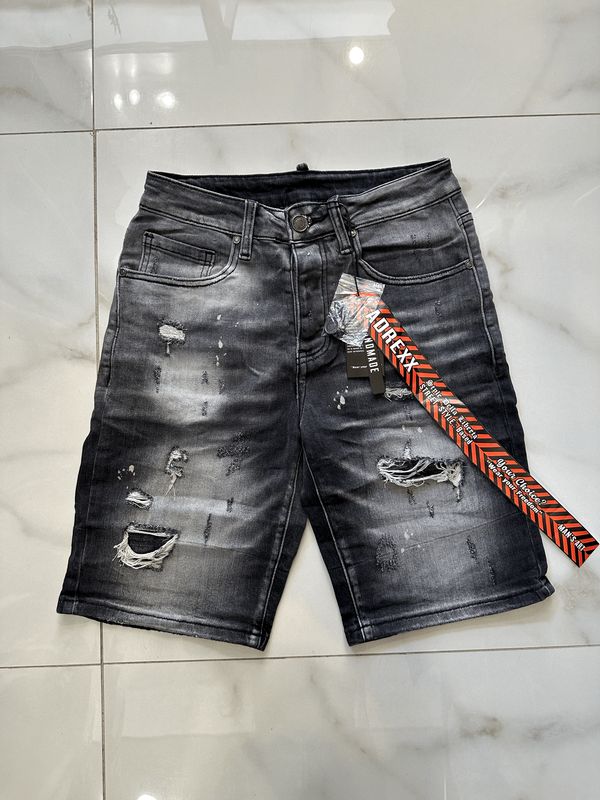 Pantaloncini Jeans &quot;tipo dsquared&quot; vernice con strappi
