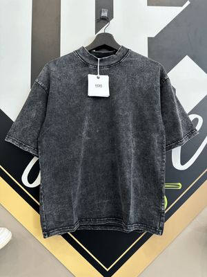 T-shirt oversize slavata collo alto BAMBINO grigio piombo