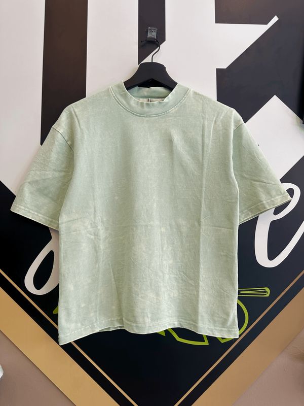 T-shirt oversize slavata collo alto BAMBINO Verde acqua