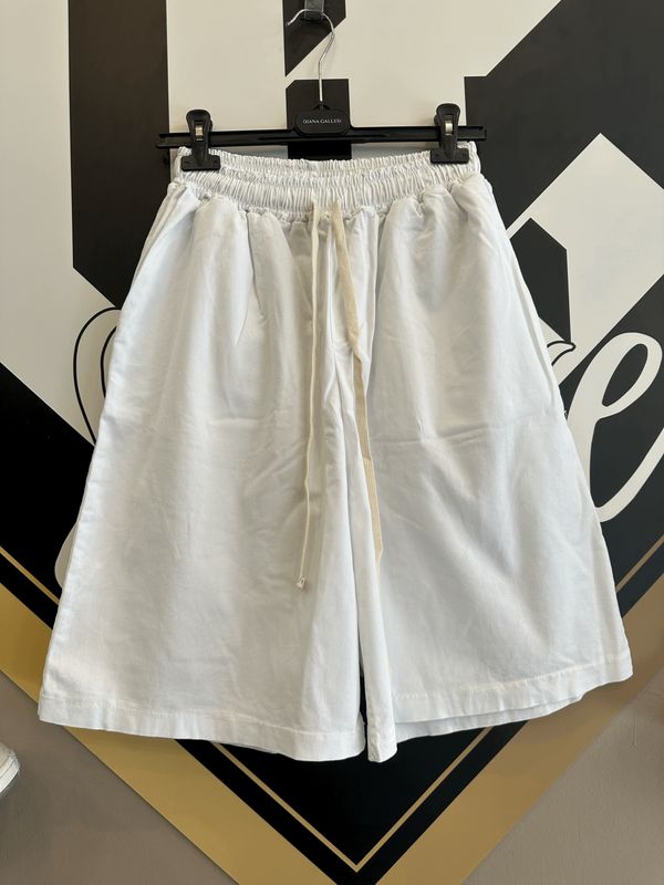 Pantaloncini cargo over premium quality in cotone Bianco