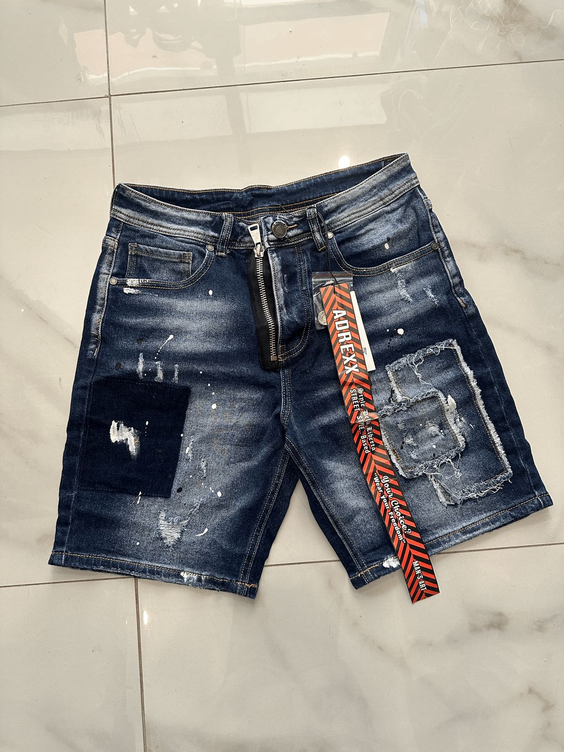 Pantaloncini Jeans &quot;tipo dsquared&quot; vernice