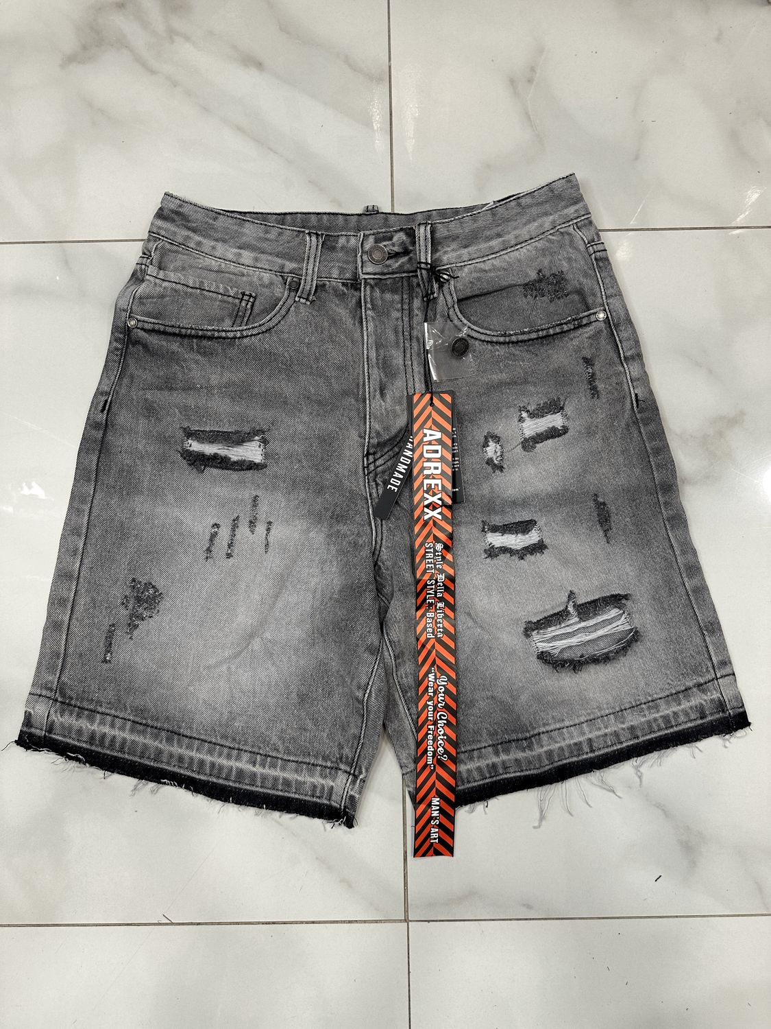 Pantaloncini Jeans flared strappi