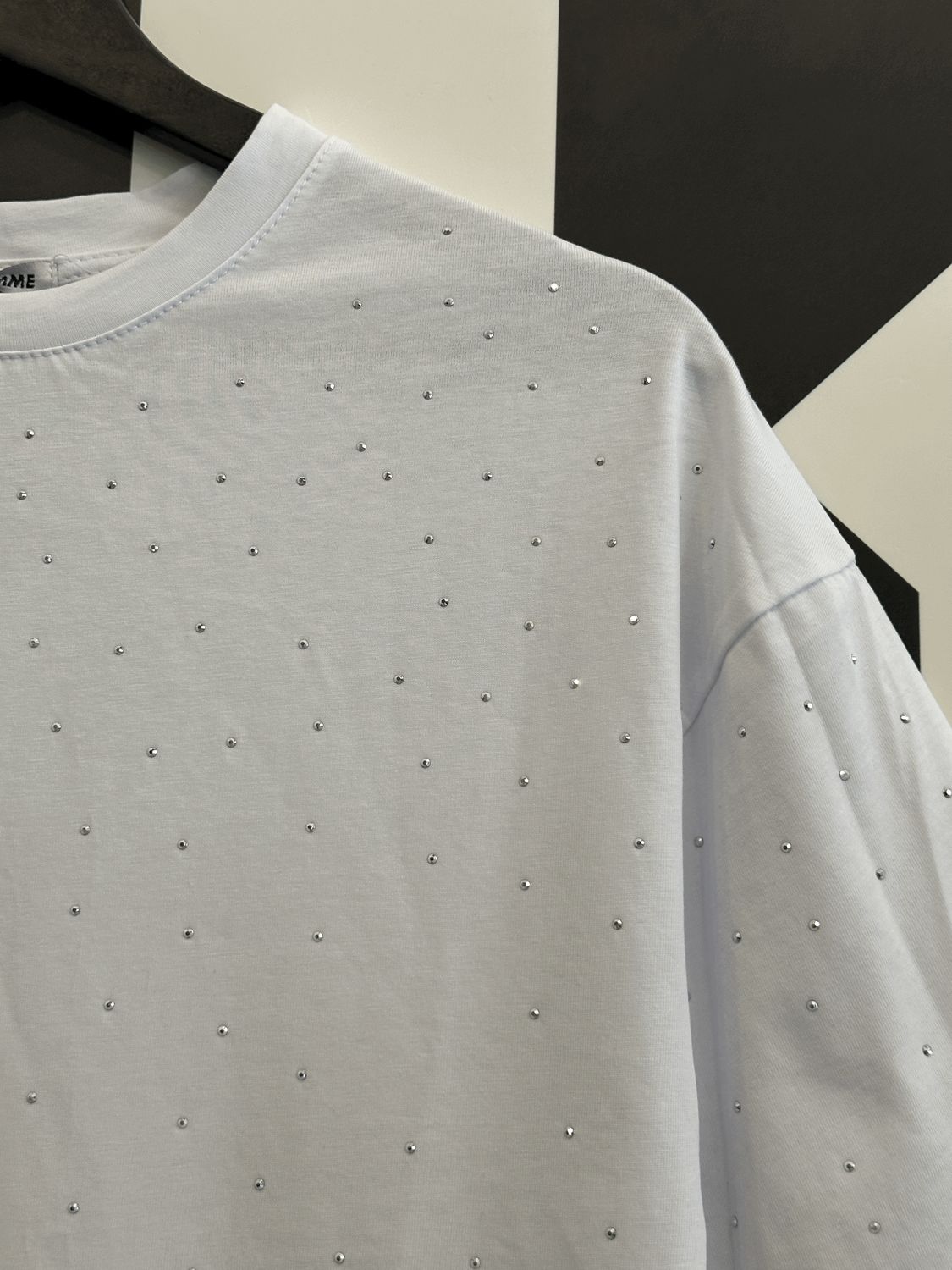 T-shirt oversize brillantini BAMBINO bianca