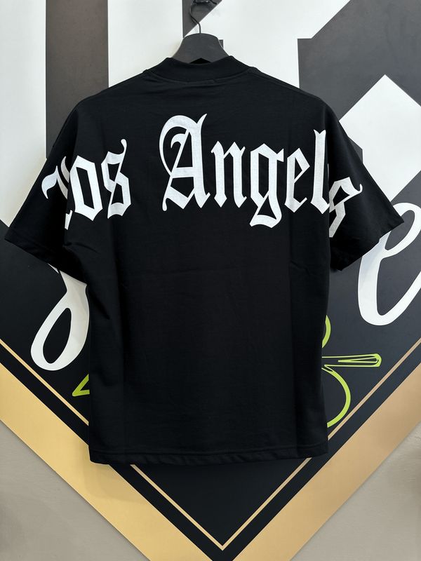 T-shirt oversize tinta unita collo alto BAMBINO &#39;Los Angeles&#39; nera