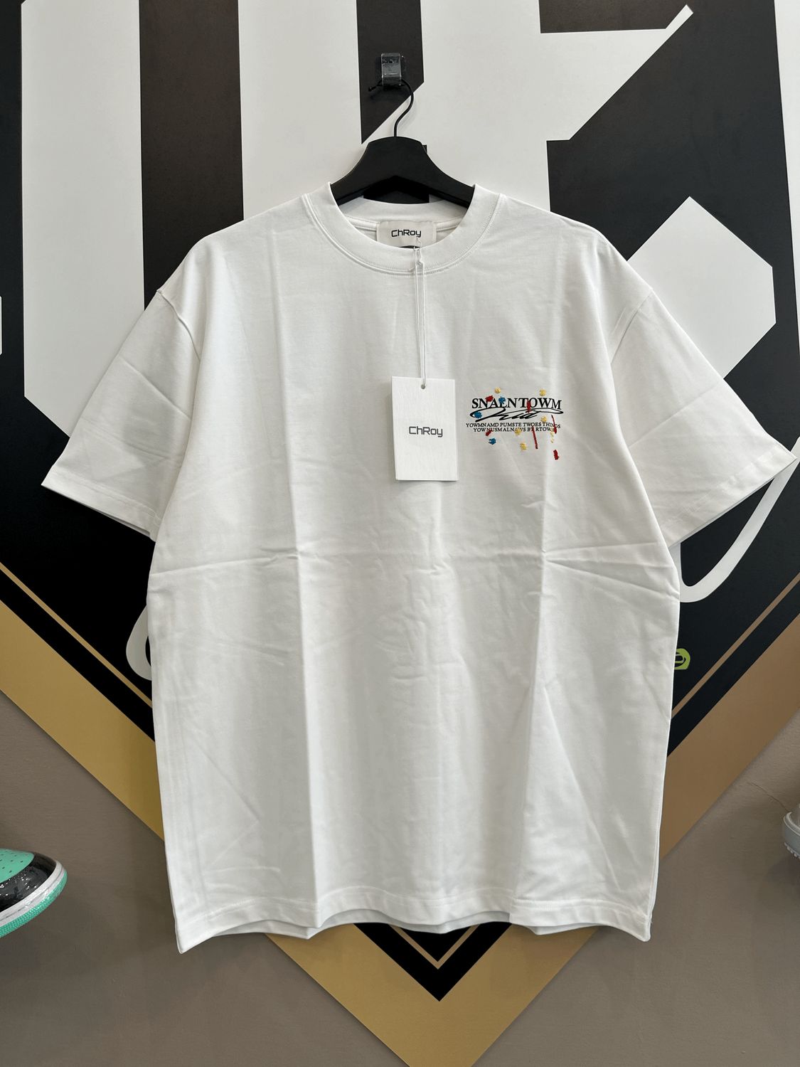 T-shirt PREMIUM &#39;SNTWM&#39; oversize Ricamata Bianca