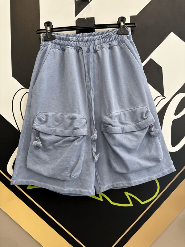Pantaloncini oversize stone wash PREMIUM in cotone con tasconi frontali