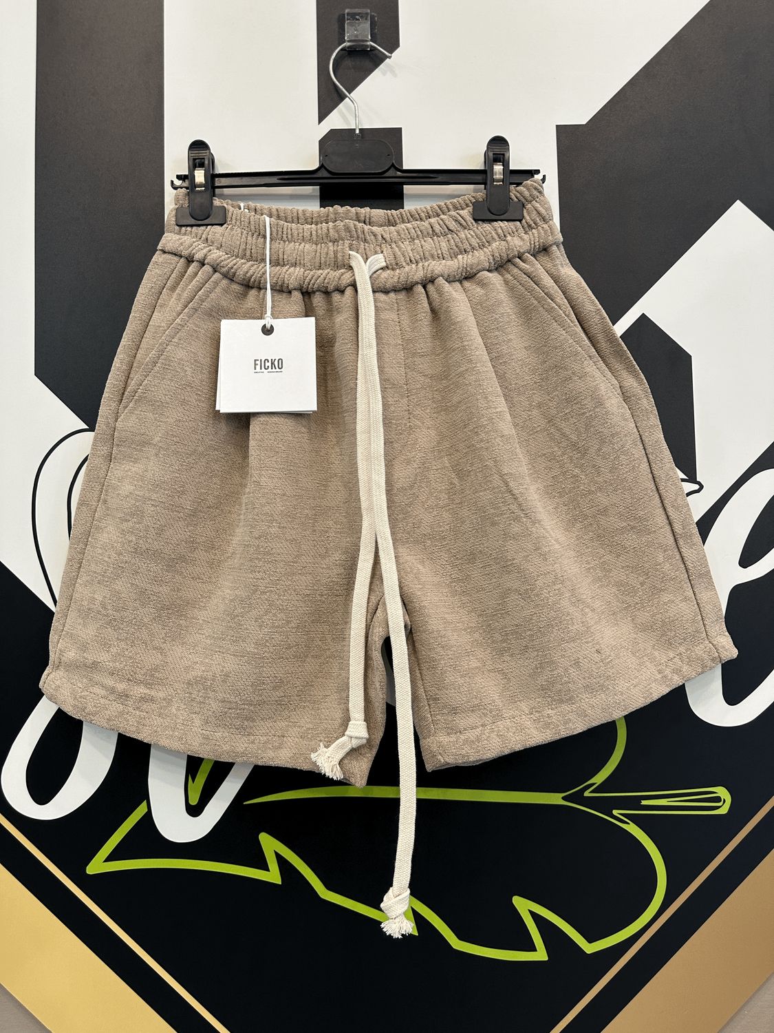 Pantaloncini ricamati sartoriali Premium BAMBINO Beige