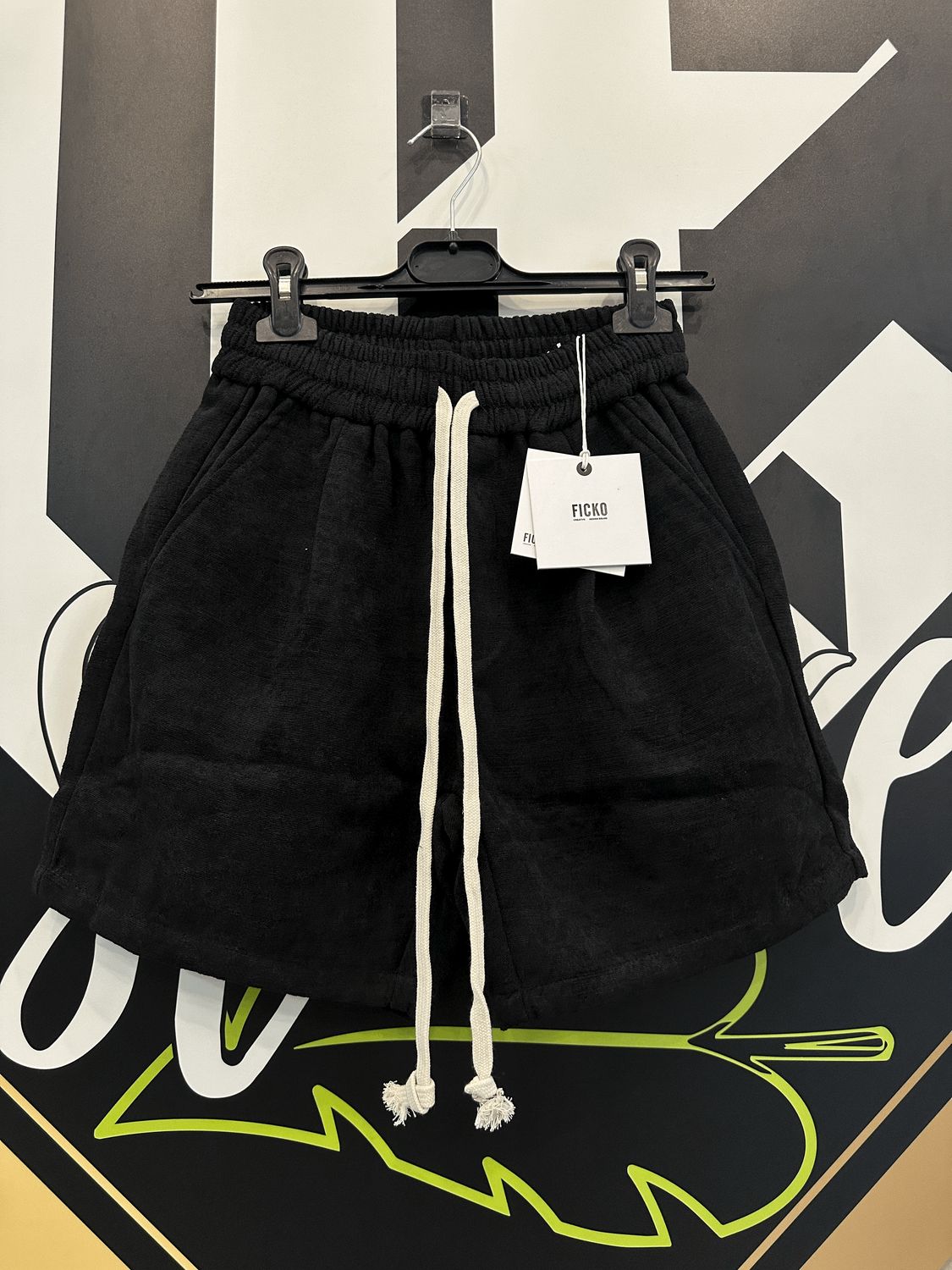 Pantaloncini ricamati sartoriali Premium BAMBINO Nero
