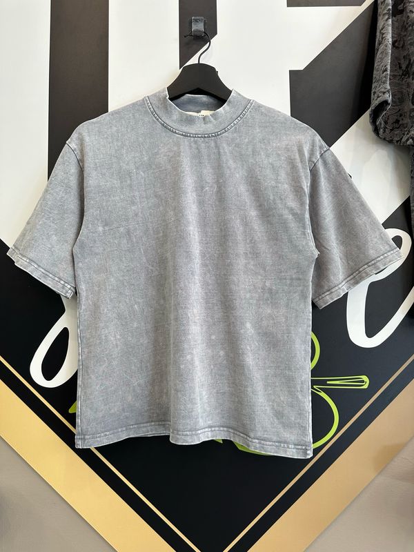T-shirt oversize slavata collo alto BAMBINO grigio perla