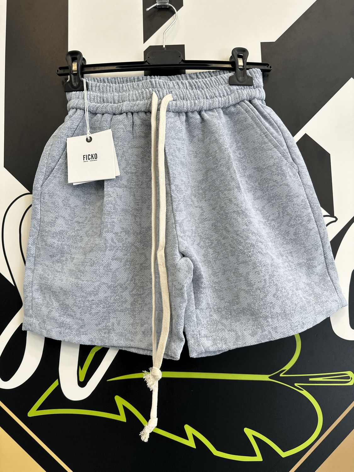 Pantaloncini ricamati sartoriali Premium BAMBINO Celeste