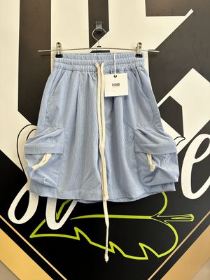 Pantaloncini a costine oversize con tasconi BAMBINO Celeste