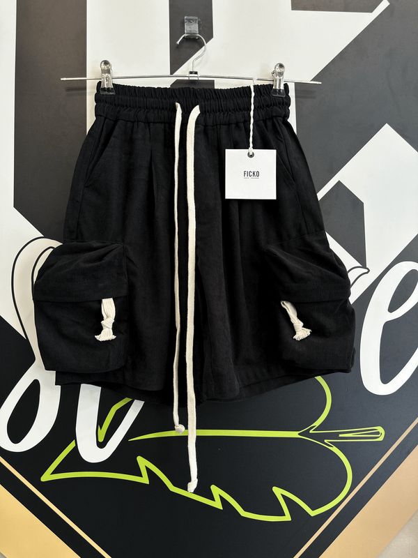 Pantaloncini a costine oversize con tasconi BAMBINO Nero