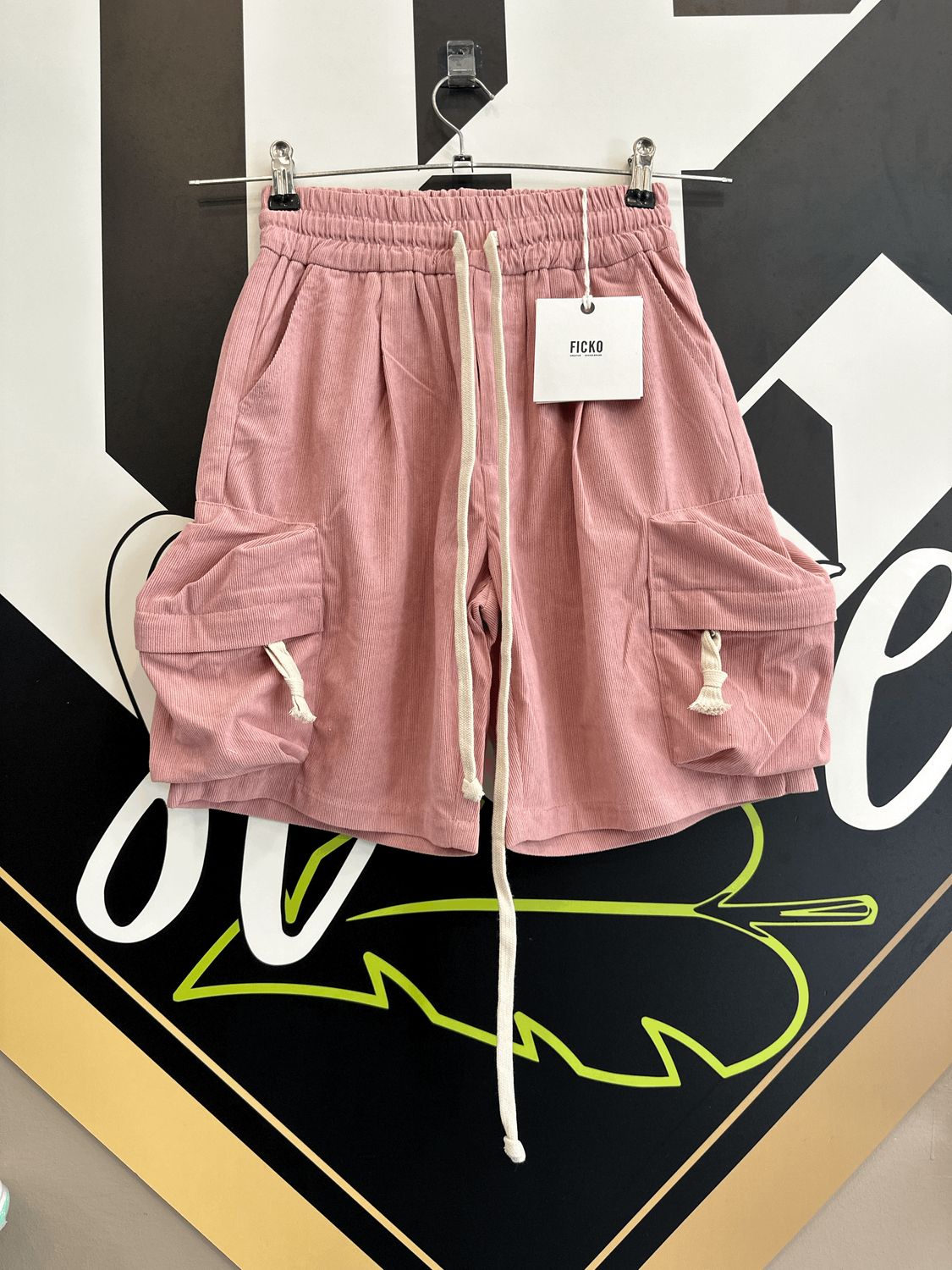 Pantaloncini a costine oversize con tasconi BAMBINO Rosa Antico