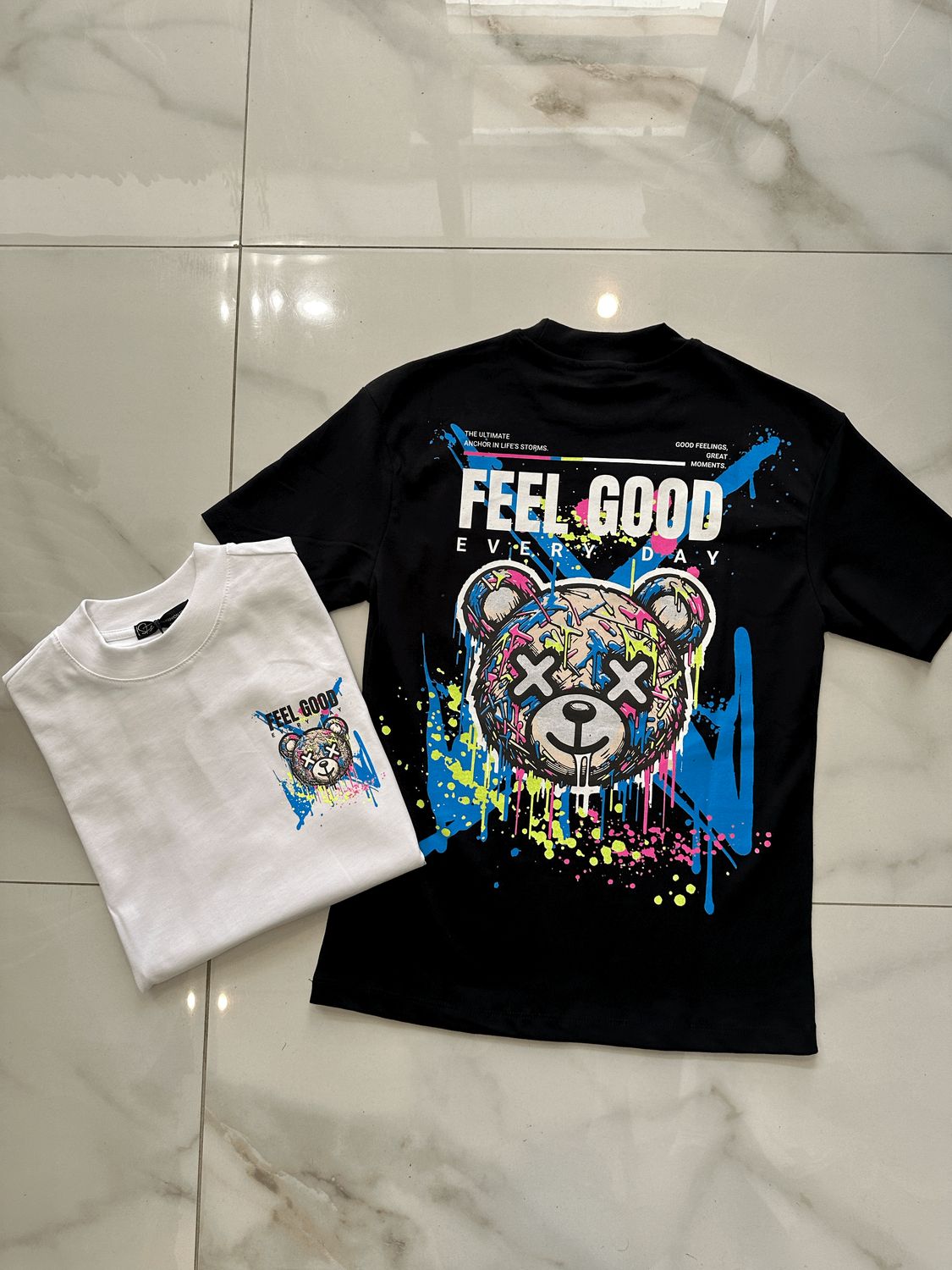 T-shirt oversize collo alto BAMBINO &#39;FEEL GOOD&#39;