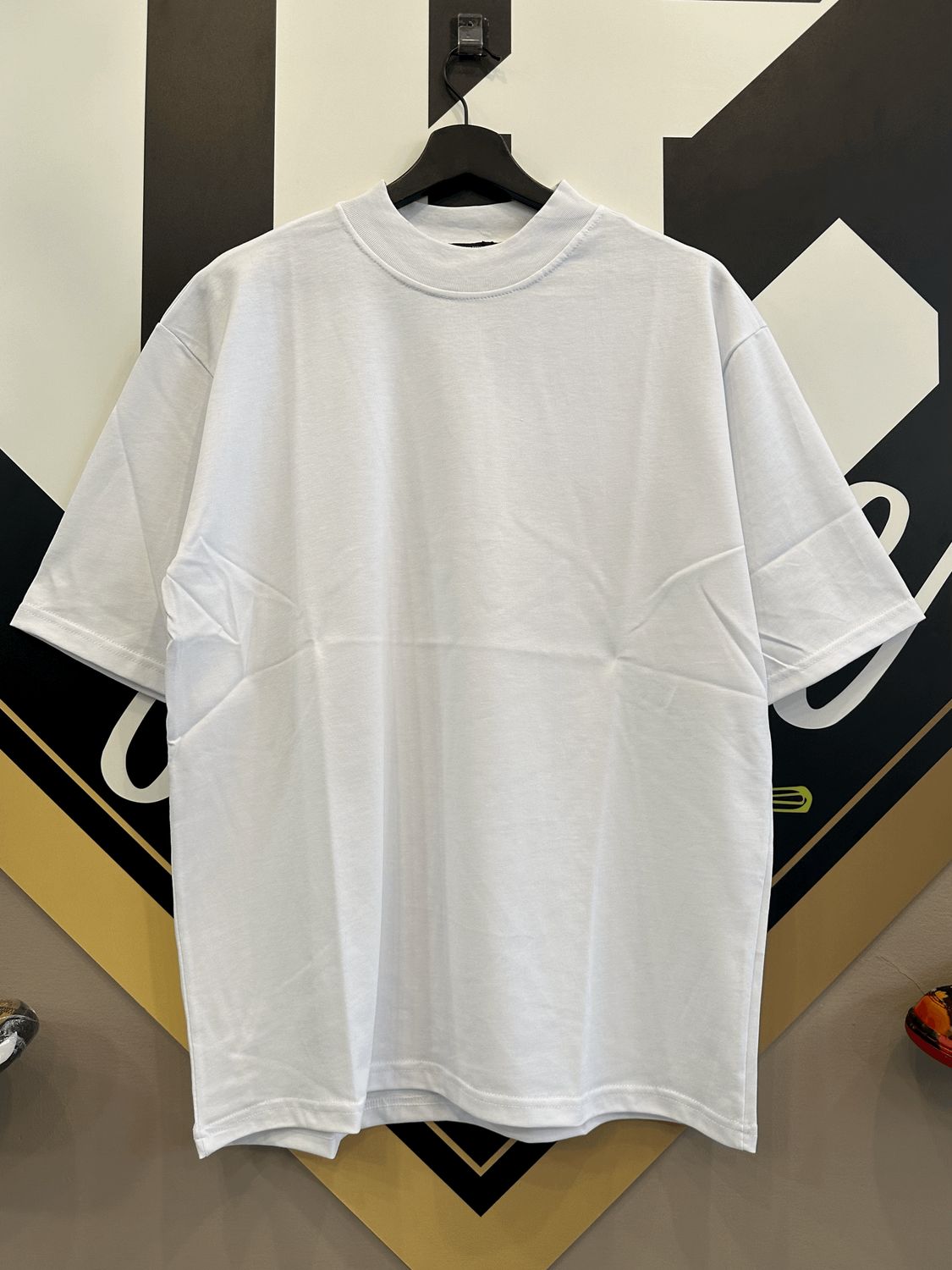T-shirt premium Bianco Collo Alto