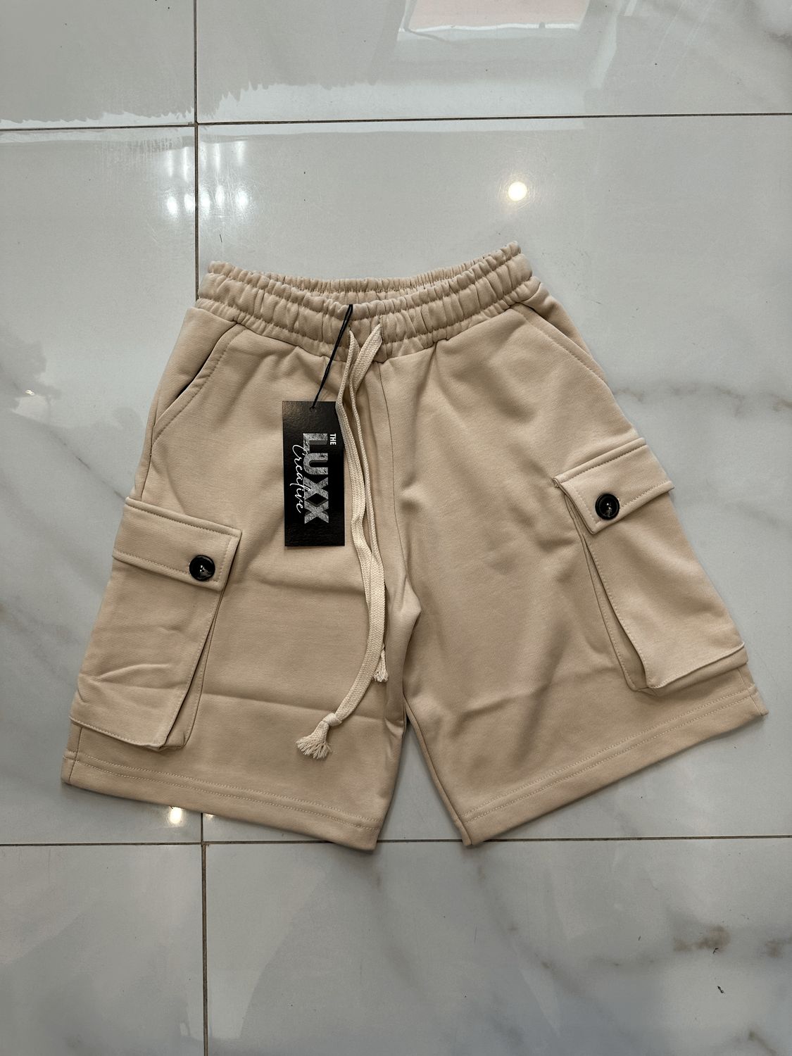 Pantaloncini di cotone con tasconi Beige BAMBINO