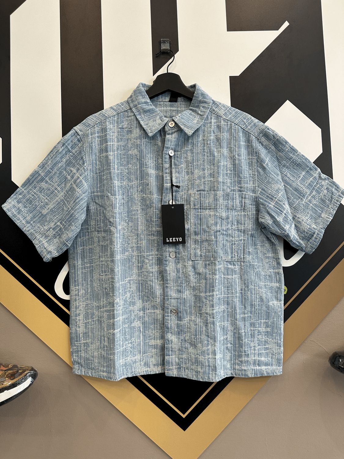 Completo corto jeans Ricamato Limited Edition camicia e pantaloncini