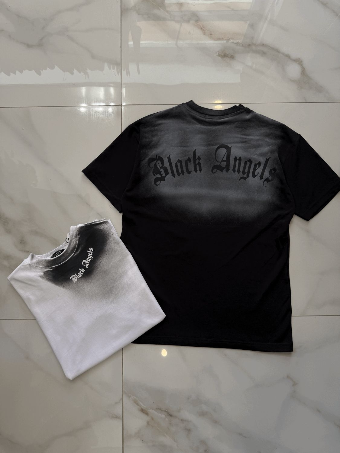 T-shirt oversize collo alto BAMBINO &quot;Black Angels&quot;