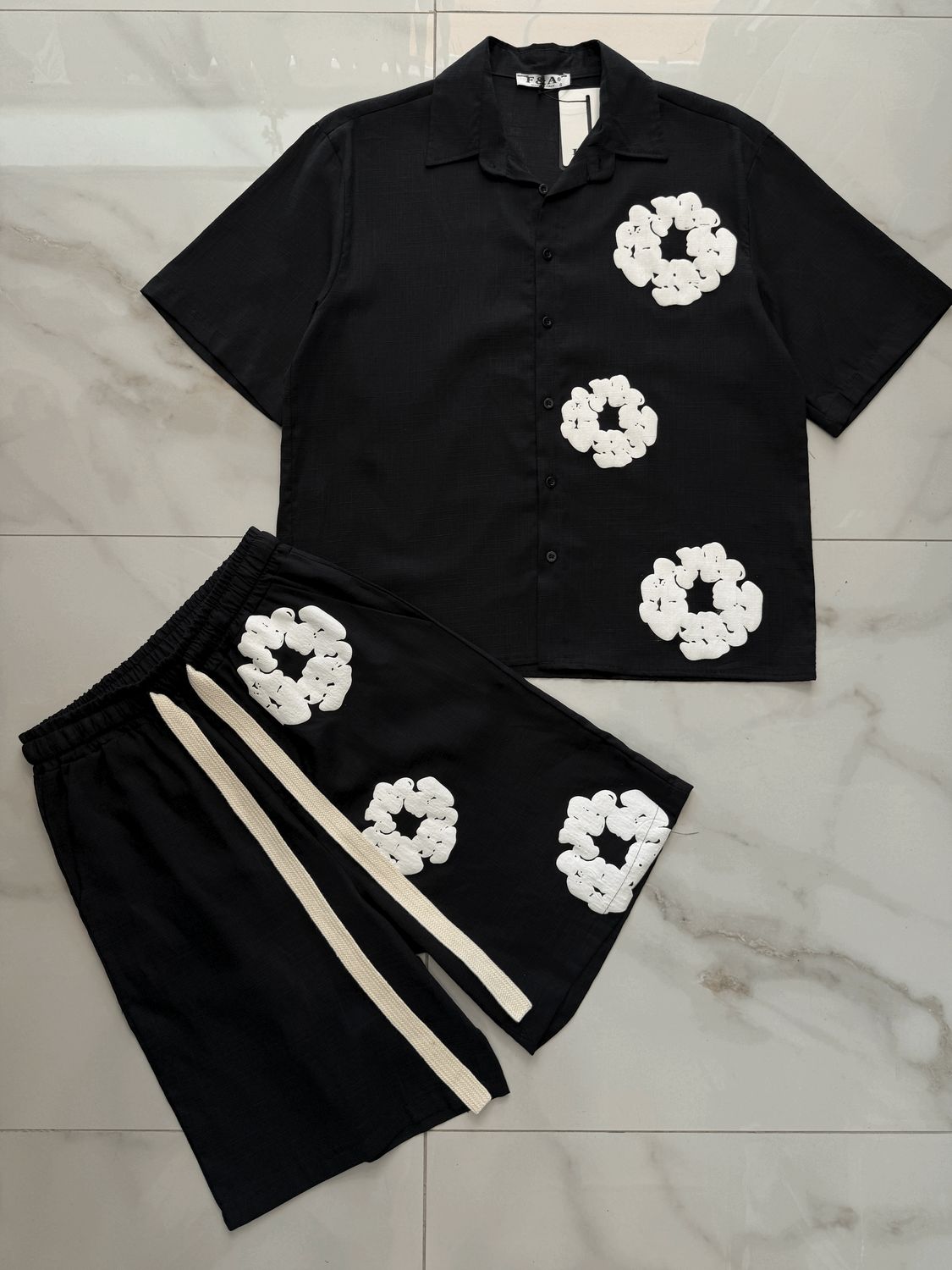 Completo corto in LINO Limited Edition camicia oversize e pantaloncini